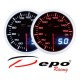 Depo Racing Digital + Analog oil temperature gauge, smoked lens